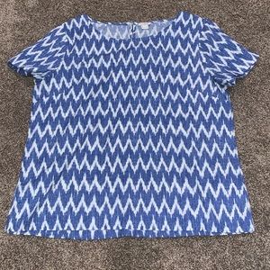 Blue and White J. Crew Blouse
